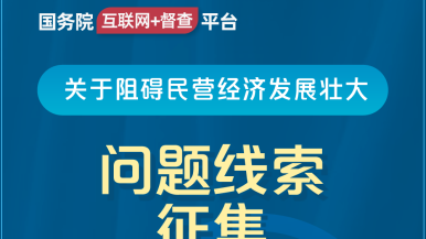 美女操逼网站免费观看国务院“互联网+督查”平台公开征集阻碍民营经济发展壮大问题线索